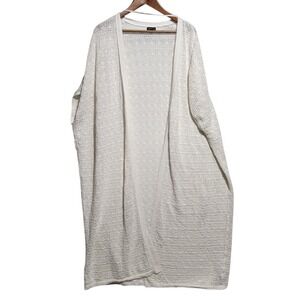 Torrid Plus Size 3/4 White‎ Crochet Duster Cardigan Kimono Cover-up FLAW